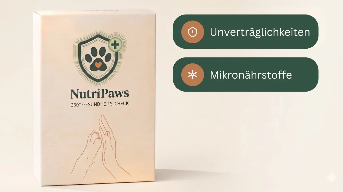 NutriPaws Pro Check Verpackung - Haaranalyse für Haustiere mit Unverträglichkeits- und Mikronährstofftest