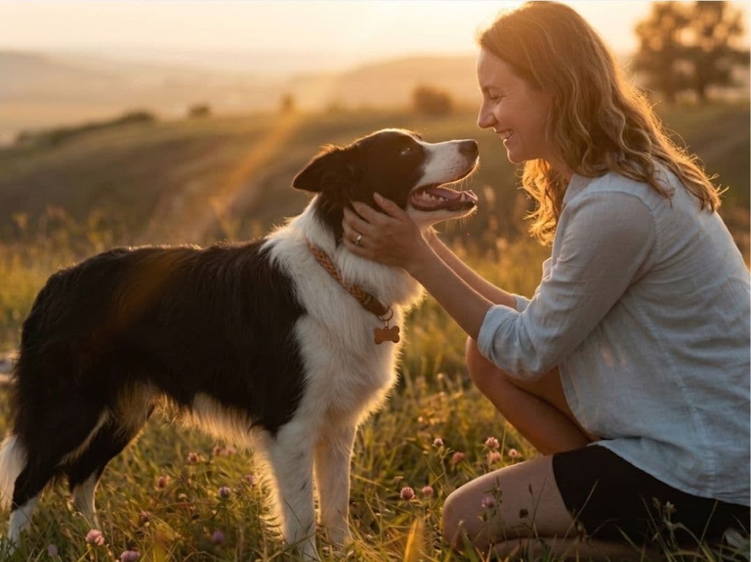 Hund und Halterin in vertrauter Verbindung - Sicherheit durch NutriPaws Haaranalyse für Haustiere